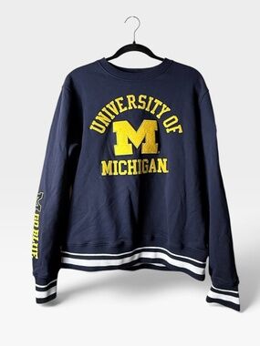 University of Michigan Sweatshirt Mens Large Blue NCAA Pro Standard Crewneck (M)